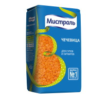 Чечевица Мистраль красная колотая для супов и гарниров, 450г