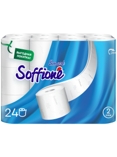 Туалетная бумага Soffione Smart 2 слоя 24 рулона
