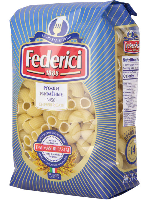 Макароны Federici рожки рифленые, 400г