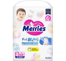 Подгузники-трусики Merries размер M 6-11кг, 52шт