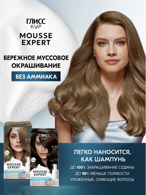 Краска для волос Глисс Кур Mousse Expert 3-65 темный шоколад