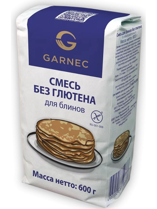 Смесь для выпечки Garnec Блины без глютена, 600г