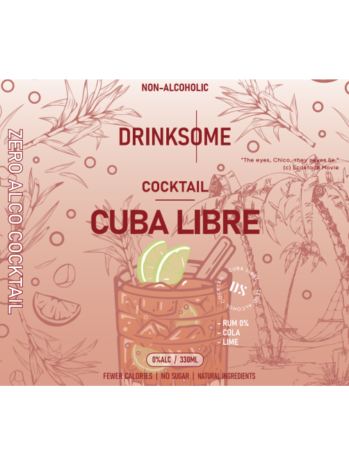 Напиток безалкогольный Drinksome Cocktail Cuba Libre Коктейль Куба Либре газированный, 330мл