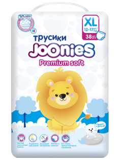 Подгузники-трусики Joonies Premium Soft размер XL 12-17кг, 38шт
