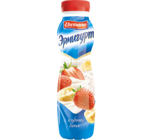 Йогурт питьевой Эрмигурт клубника и банан, 290г