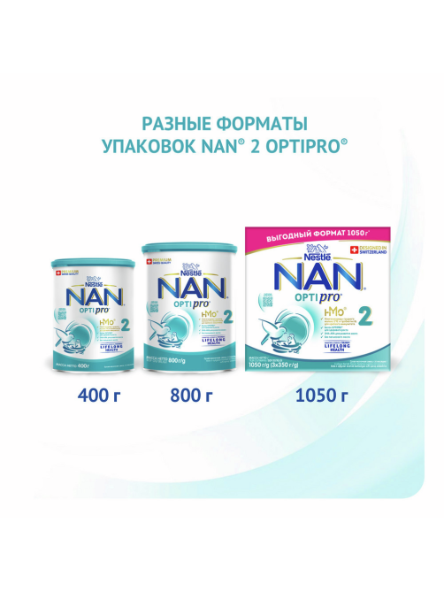 Сухая молочная смесь NAN 2 Optipro молочная с 6 месяцев, 1.05кг