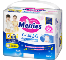 Подгузники-трусики Merries XXL 15-28кг, 24шт