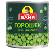 Горошек зеленый Дядя Ваня высший сорт, 400г