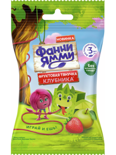 Тянучка фруктовая Фанни Ямми яблоко и клубника, 15г
