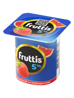 Продукт йогуртный Fruttis клубника и грейпфрут 5%, 115г