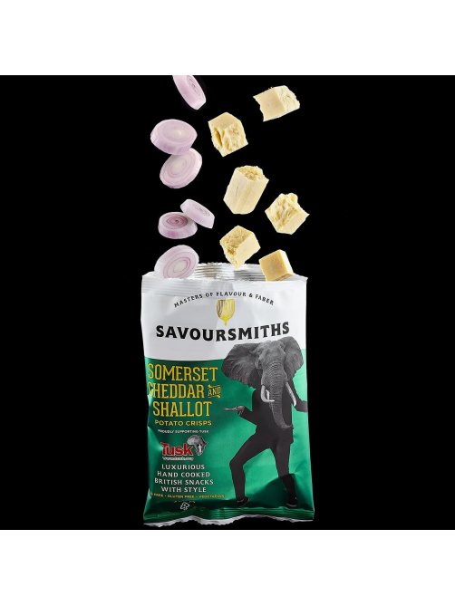 Чипсы Savoursmiths Сыр чеддер из Сомерсета и лук-шалот, 150г