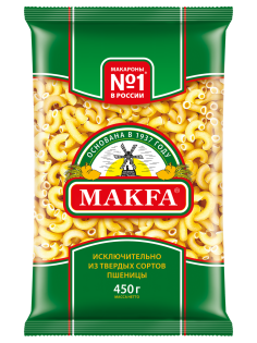 Макароны рожки Makfa гладкие, 450г