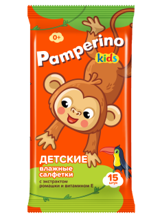 Салфетки влажные детские Pamperino Kids Ромашка-витамин Е, 15шт