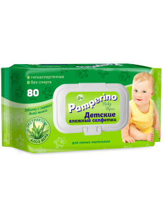 Салфетки влажные детские Pamperino Алоэ вера, 80шт