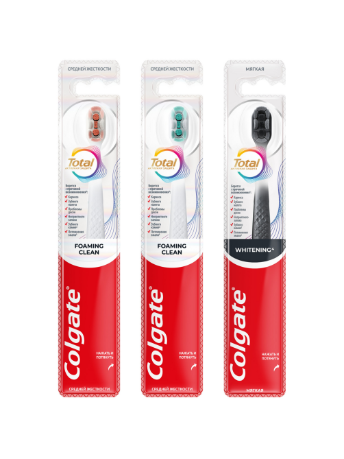 Зубная щетка Colgate Total пенная чистка средняя