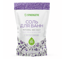 Соль для ванн Synergetic с маслом лаванды, 1кг