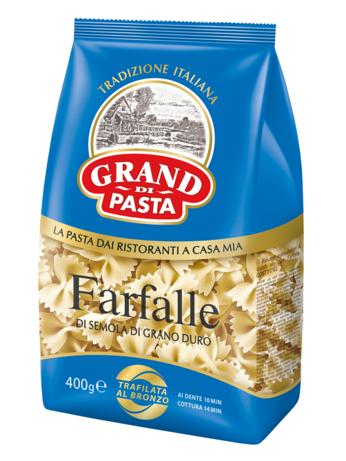 Макароны бантики Grand di Pasta Farfalle высший сорт, 400г