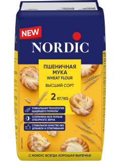 Мука пшеничная Nordic хлебопекарная высший сорт, 2кг