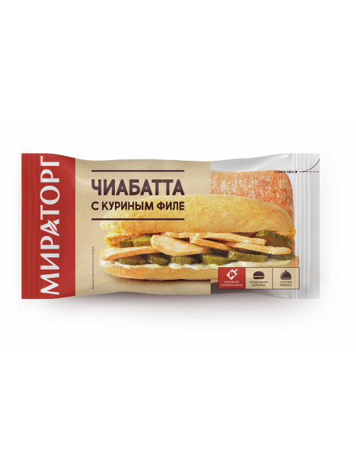 Чиабатта Мираторг с куриным филе, 165г