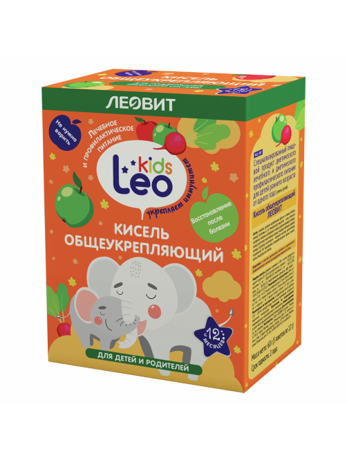 Кисель детский Леовит Leo Kids Общеукрепляющий с 12 месяцев (12г х 5шт), 60г