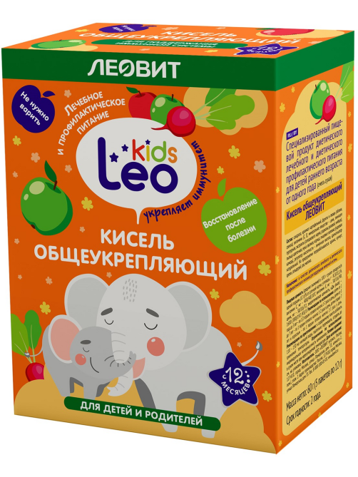 Кисель детский Леовит Leo Kids Общеукрепляющий с 12 месяцев (12г х 5шт), 60г