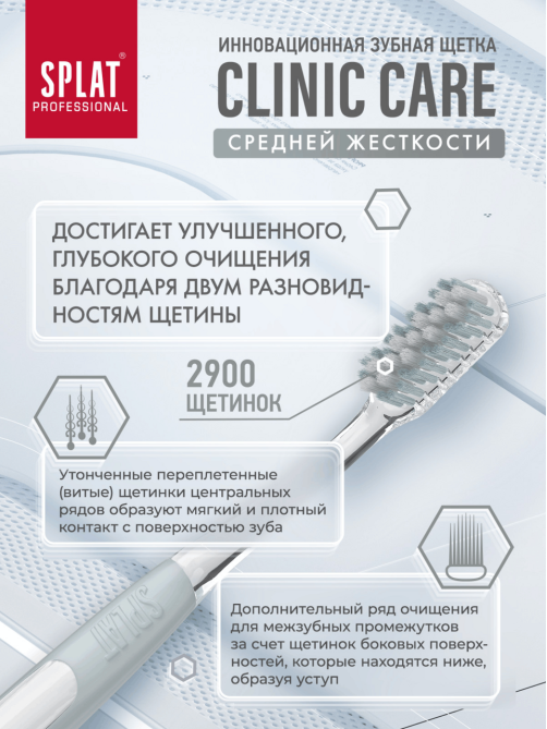 Зубная щетка Splat Clinic Care средняя, 2шт