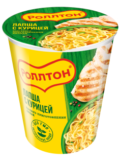 Лапша быстрого приготовления Роллтон Горячая порция с курицей, 70г