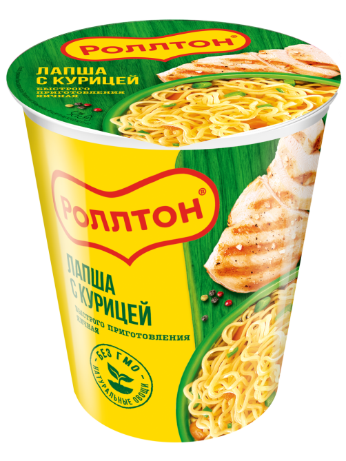 Лапша быстрого приготовления Роллтон Горячая порция с курицей, 70г