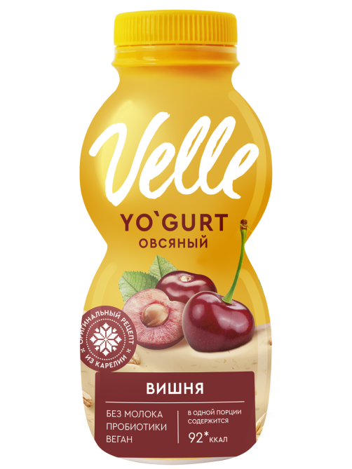 Питьевой растительный йогурт Velle Овсяный вишня, 230г