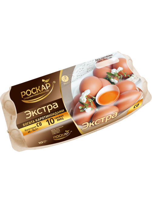 Яйцо куриное Птицефабрика Роскар Экстра С0 яркий желток, 10шт