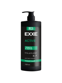 Гель для душа Exxe Men Active 2 в 1 Тонизирующий, 1л