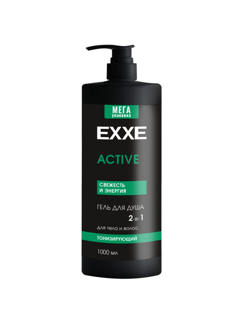 Гель для душа Exxe Men Active 2 в 1 Тонизирующий, 1л