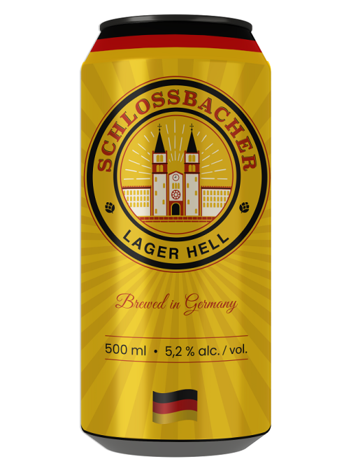 Пиво Schlossbacher Lager Hell светлое фильтрованное, 0.5л