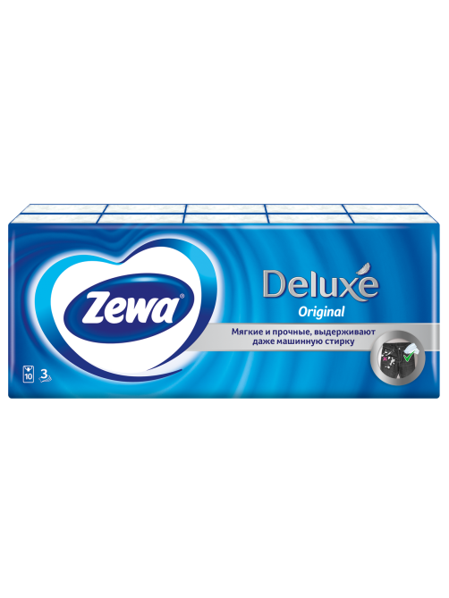 Платочки бумажные носовые Zewa Deluxe, 10 x 10 шт