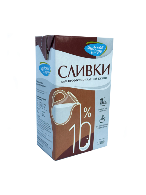 Сливки Чудское озеро ультрапастеризованные 10%, 1л
