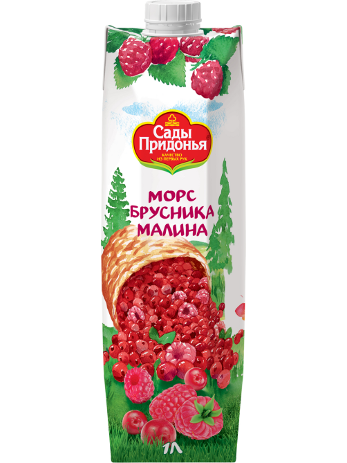 Морс Сады Придонья брусника и малина, 1л x 12 шт