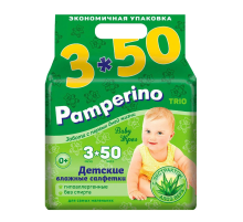 Салфетки влажные детские Pamperino Viscoze Алоэ, 50шт х 3 уп