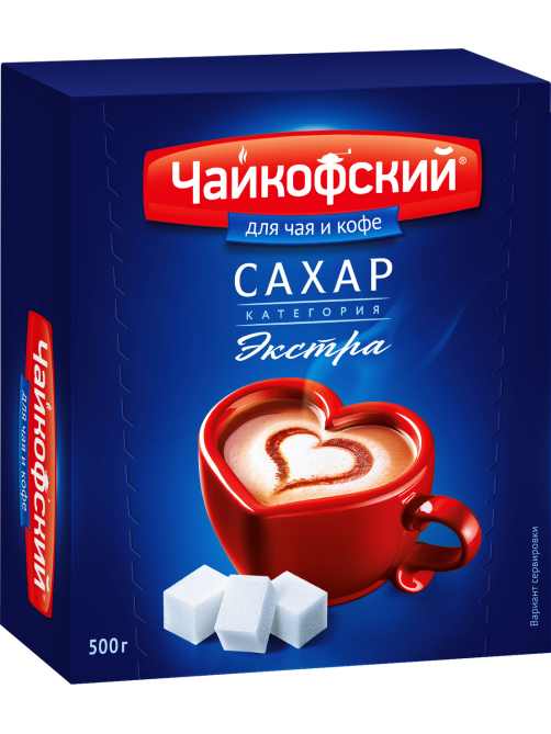 Сахар Чайкофский белый кусковой экстра, 500г