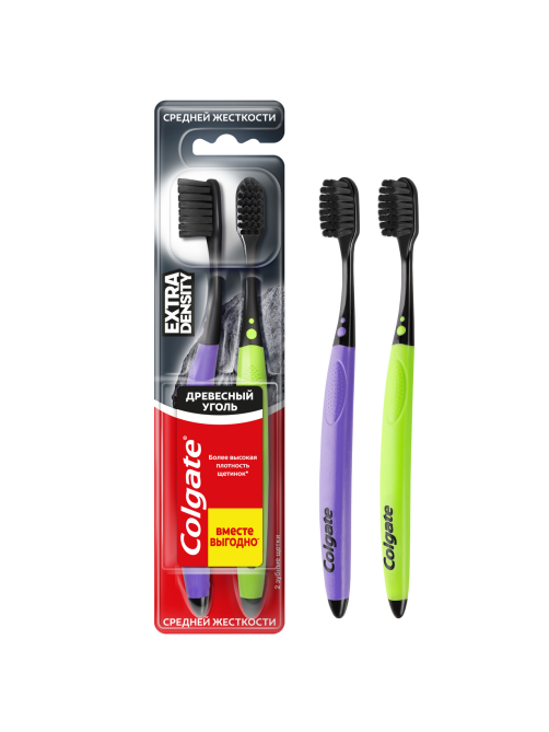 Зубная щетка Colgate Extra Density средняя, 2шт