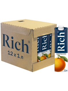 Нектар Rich апельсиновый, 1л x 12 шт