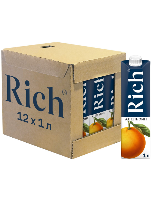 Нектар Rich апельсиновый, 1л x 12 шт