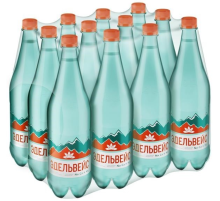 Вода Эдельвейс минеральная газированная, 1л x 12 шт