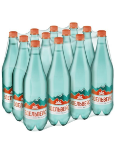 Вода Эдельвейс минеральная газированная, 1л x 12 шт