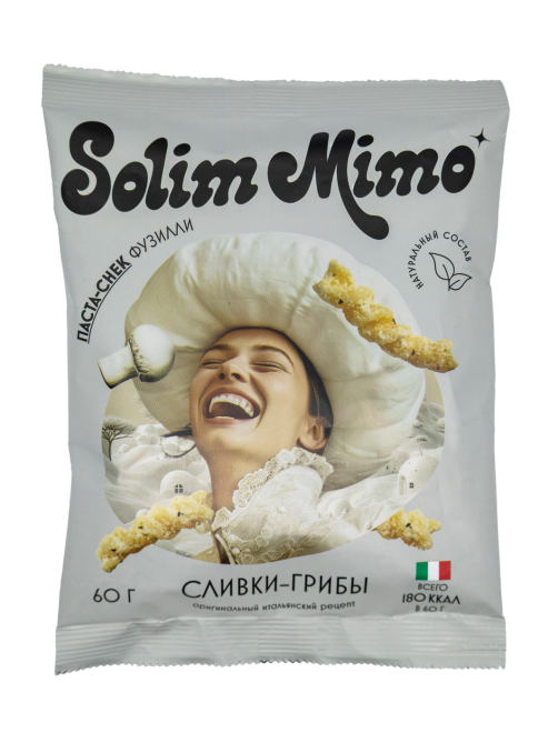 Паста-снек Solim Mimo Фузилли со сливками и грибами, 60г
