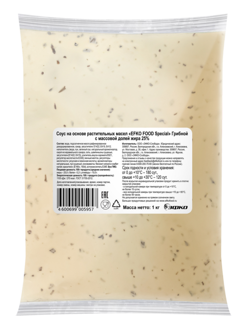 Соус Efko Food Special грибной ГОСТ 25%, 1кг