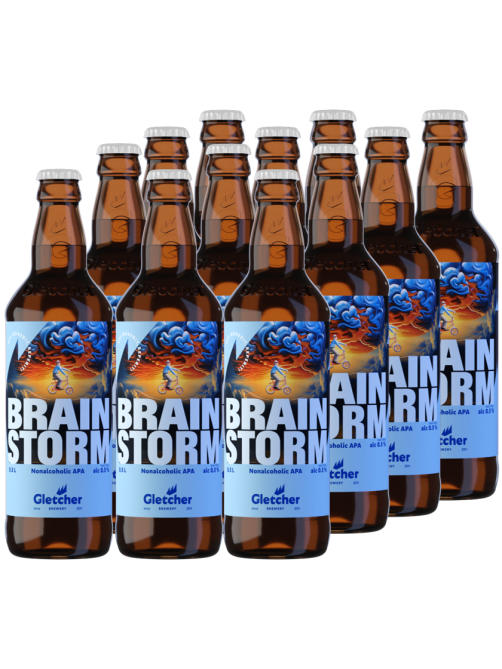 Пиво Gletcher Brainstorm APA безалкогольное, 0.5л
