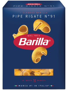 Макаронные изделия Barilla Пипе Ригате №91 из твердых сортов пшеницы, 450г