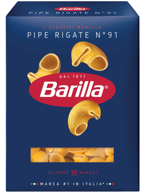Макаронные изделия Barilla Пипе Ригате №91 из твердых сортов пшеницы, 450г