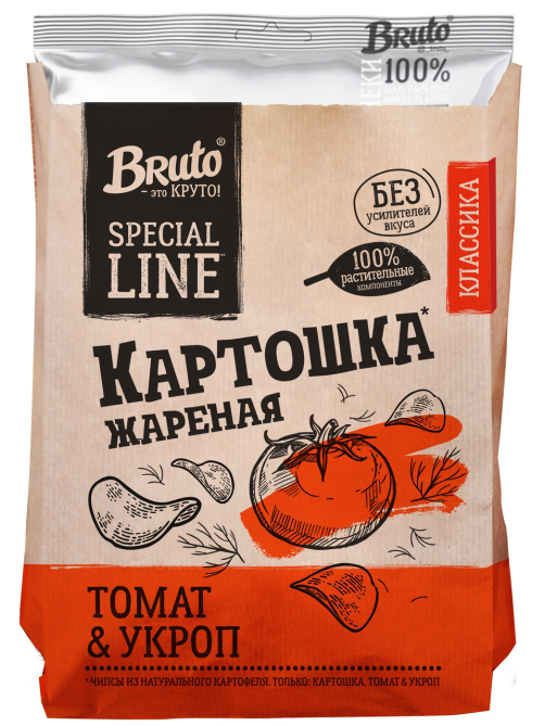 Чипсы Bruto томат и укроп, 120г