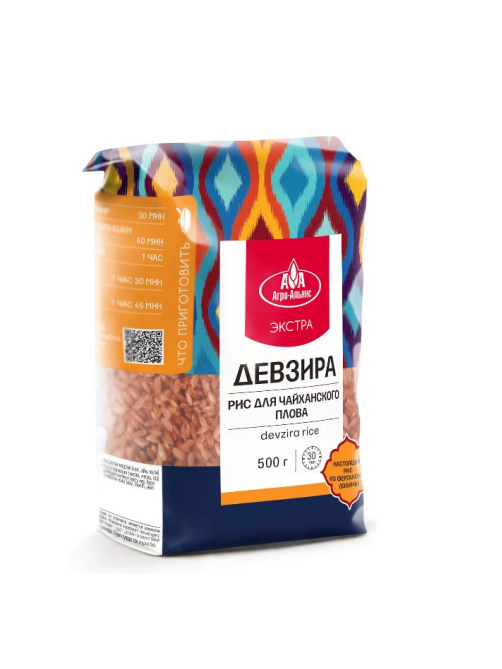 Крупа рис Агро-Альянс Экстра Девзира Для чайханского плова, 500г